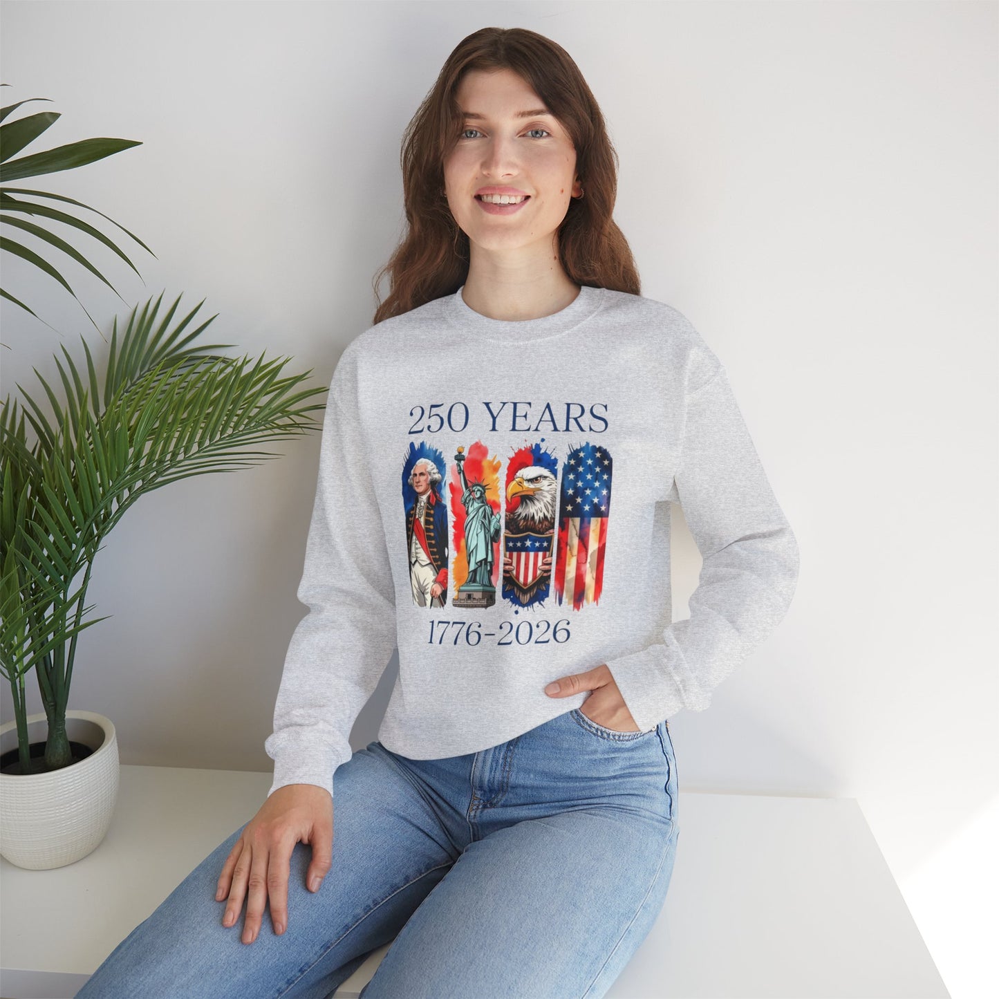 #250 250 Years American History Celebration 1776–2026 Patriotic Crewneck Sweatshirt