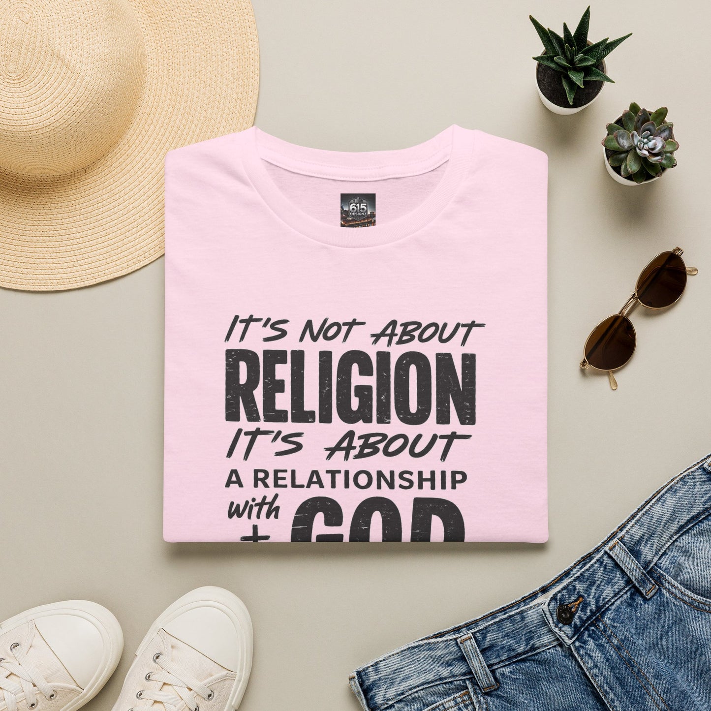 It's Not About Religion, It's About a Relationship with God - Christian Message T-Shirt