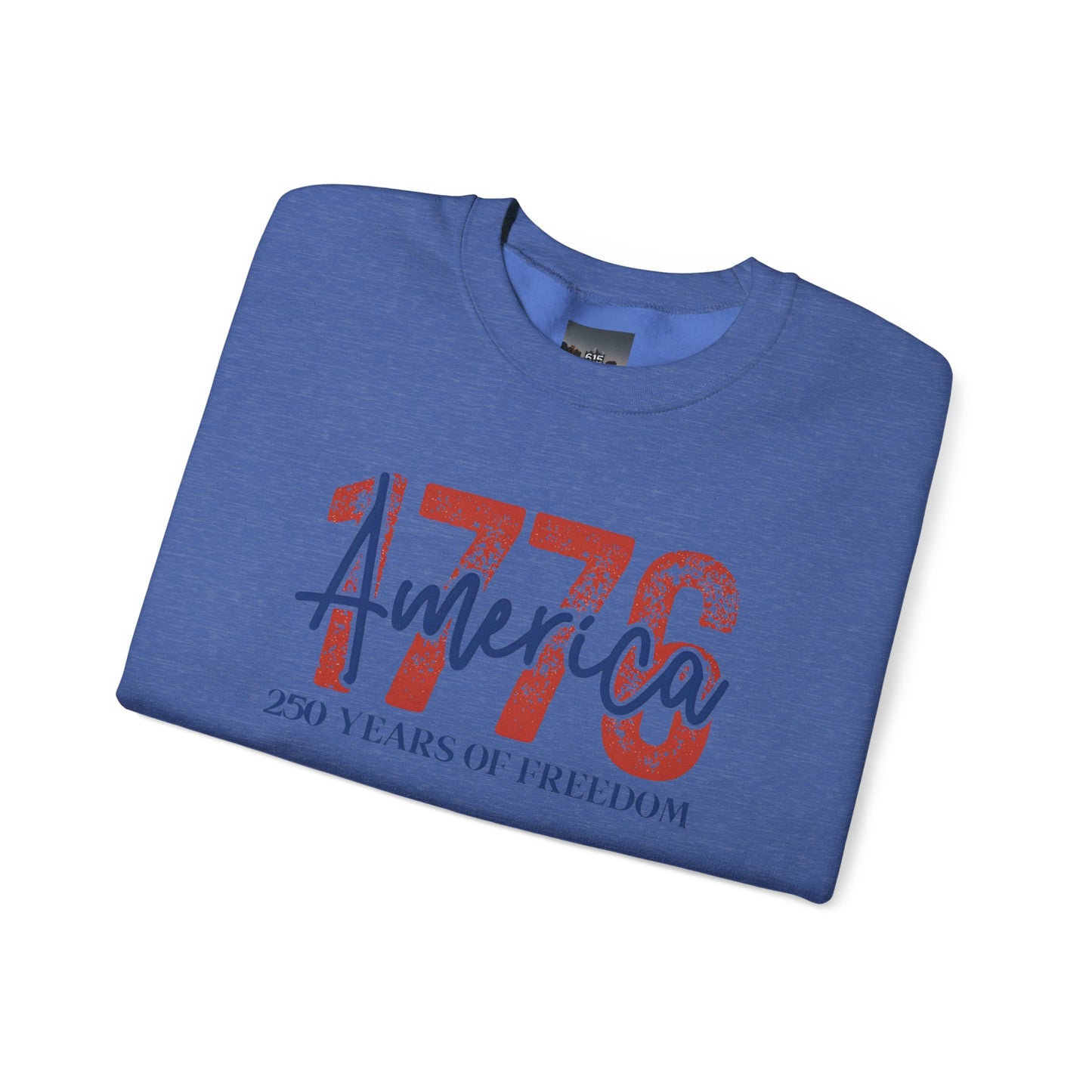 #250 1776 America: 250 Years of Freedom' Patriotic Independence Day Crewneck Sweatshirt