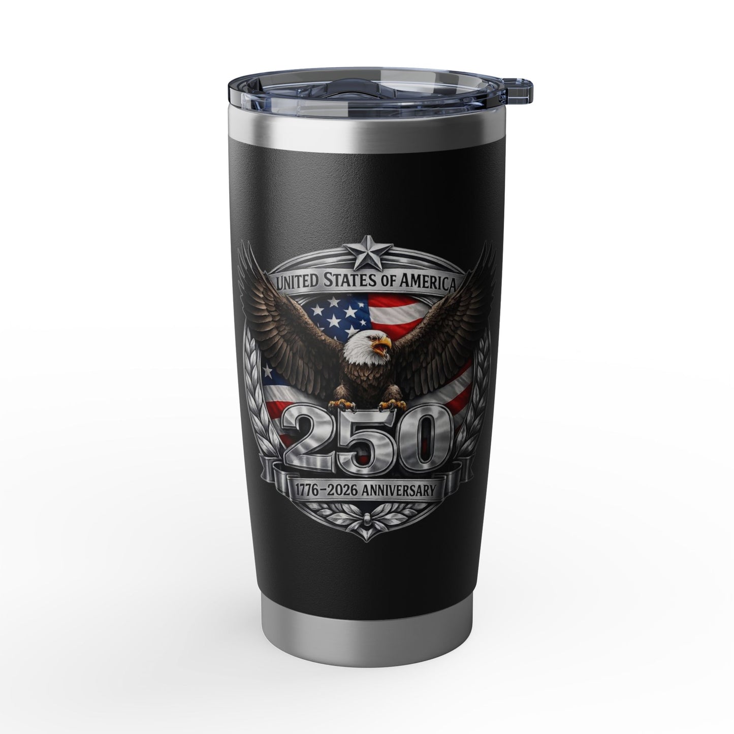 #250 Patriotic Bald Eagle 250 United States Emblem Vagabond 20oz Tumbler Stainless Travel Cup