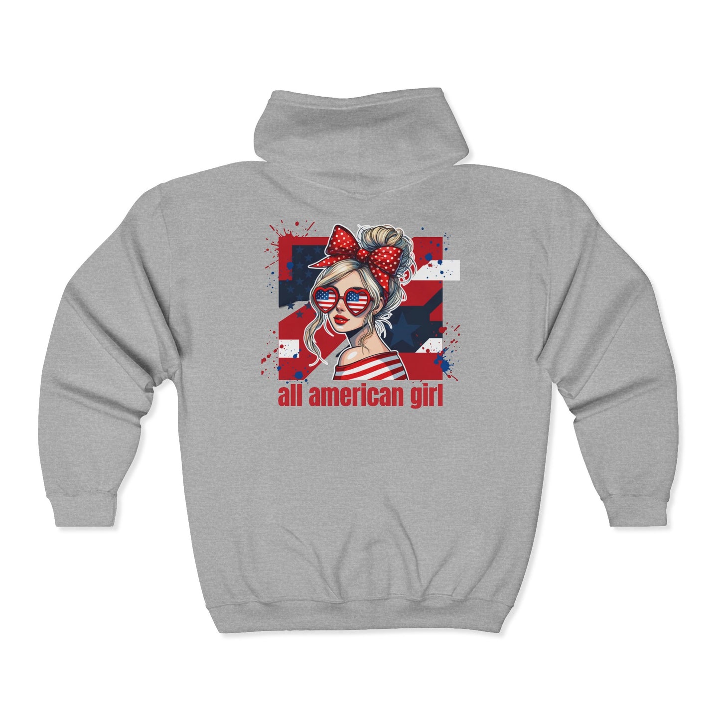 #250 All American Girl Patriotic Zip Hoodie