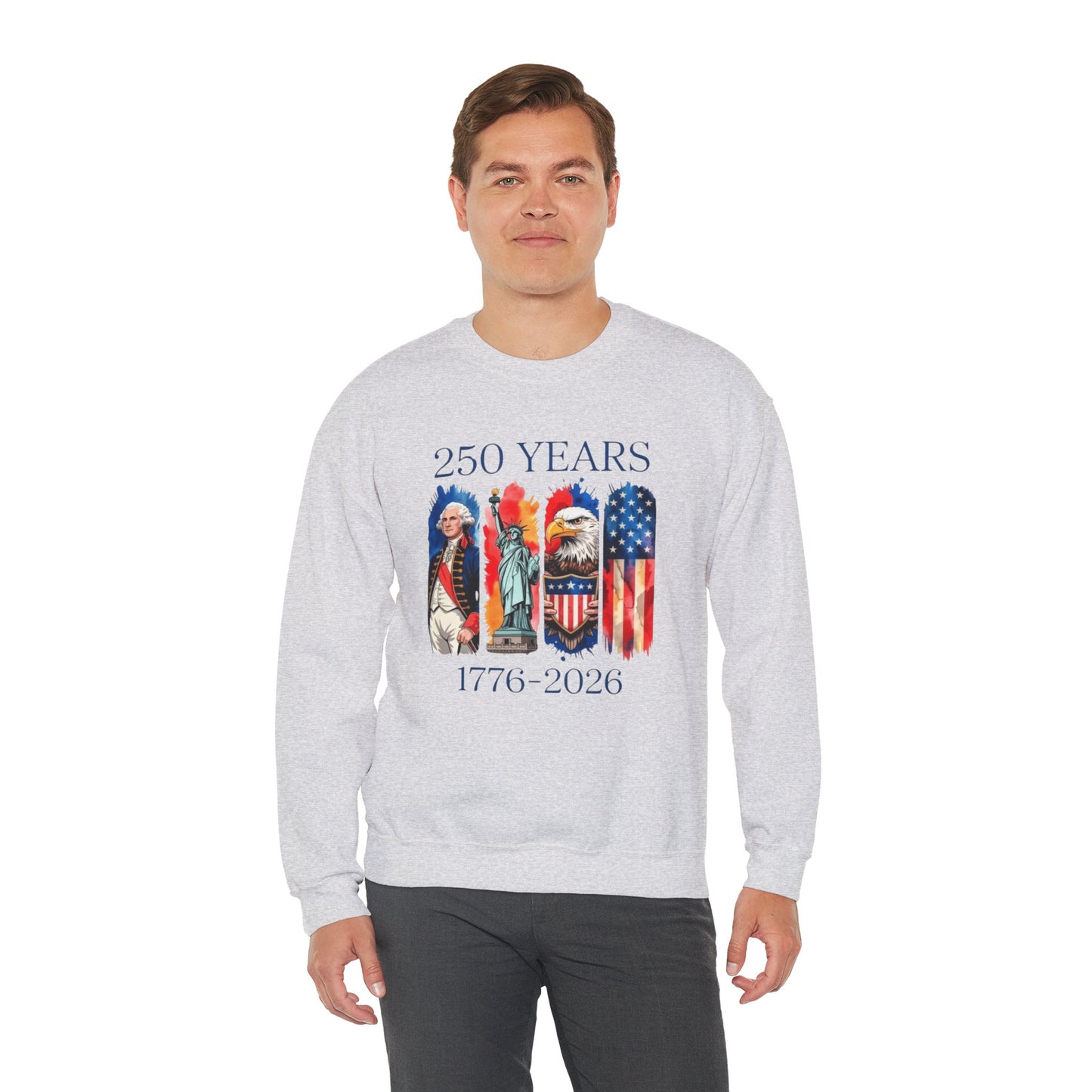 #250 250 Years American History Celebration 1776–2026 Patriotic Crewneck Sweatshirt