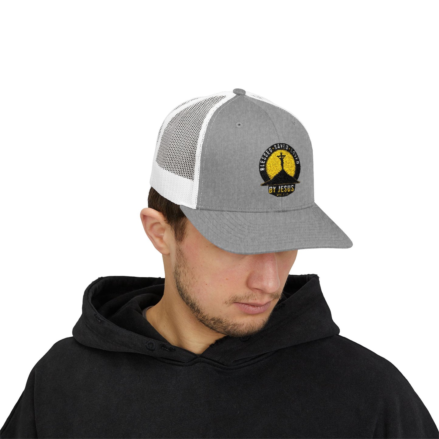 Blessed • Saved • Loved by Jesus Christian Trucker Cap - Embroidered Snapback