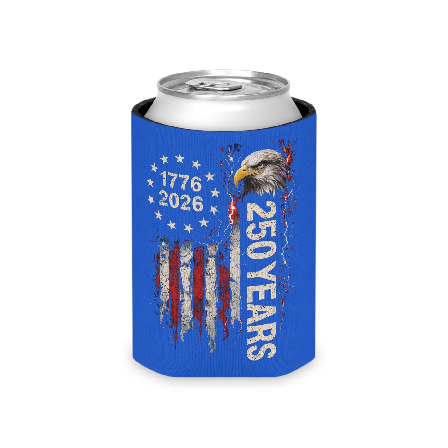 #250 1776-2026 250 Years USA Bicentennial Eagle Can Cooler - Beverage Koozie