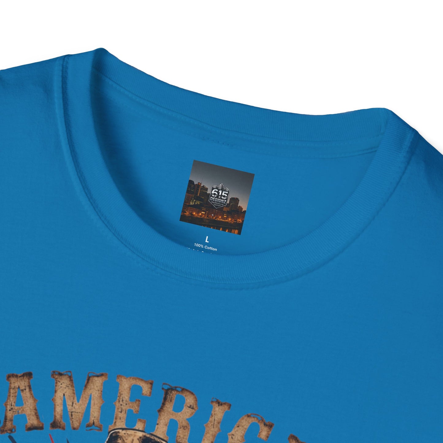 #250 America 250 Strong Patriotic Bull with American Flag T-Shirt