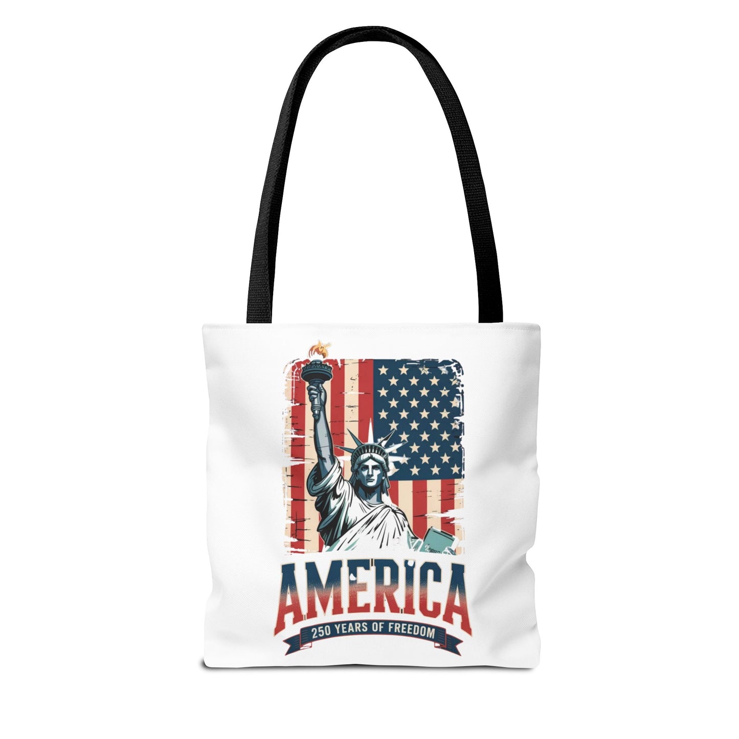 #250 Statue of Liberty American Flag 'America' Patriotic Independence Day Tote Bag