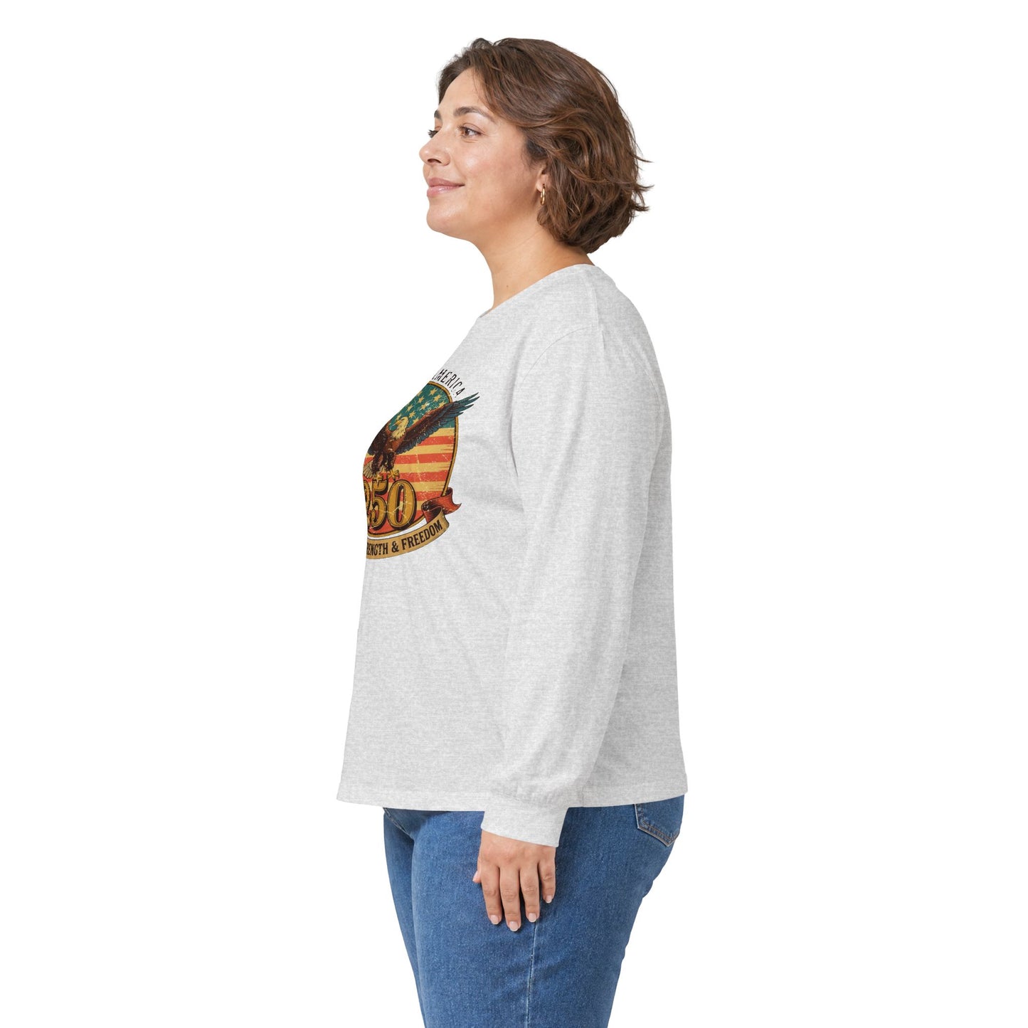 #250 Made in America Eagle 250th Anniversary Patriotic Long Sleeve Tee