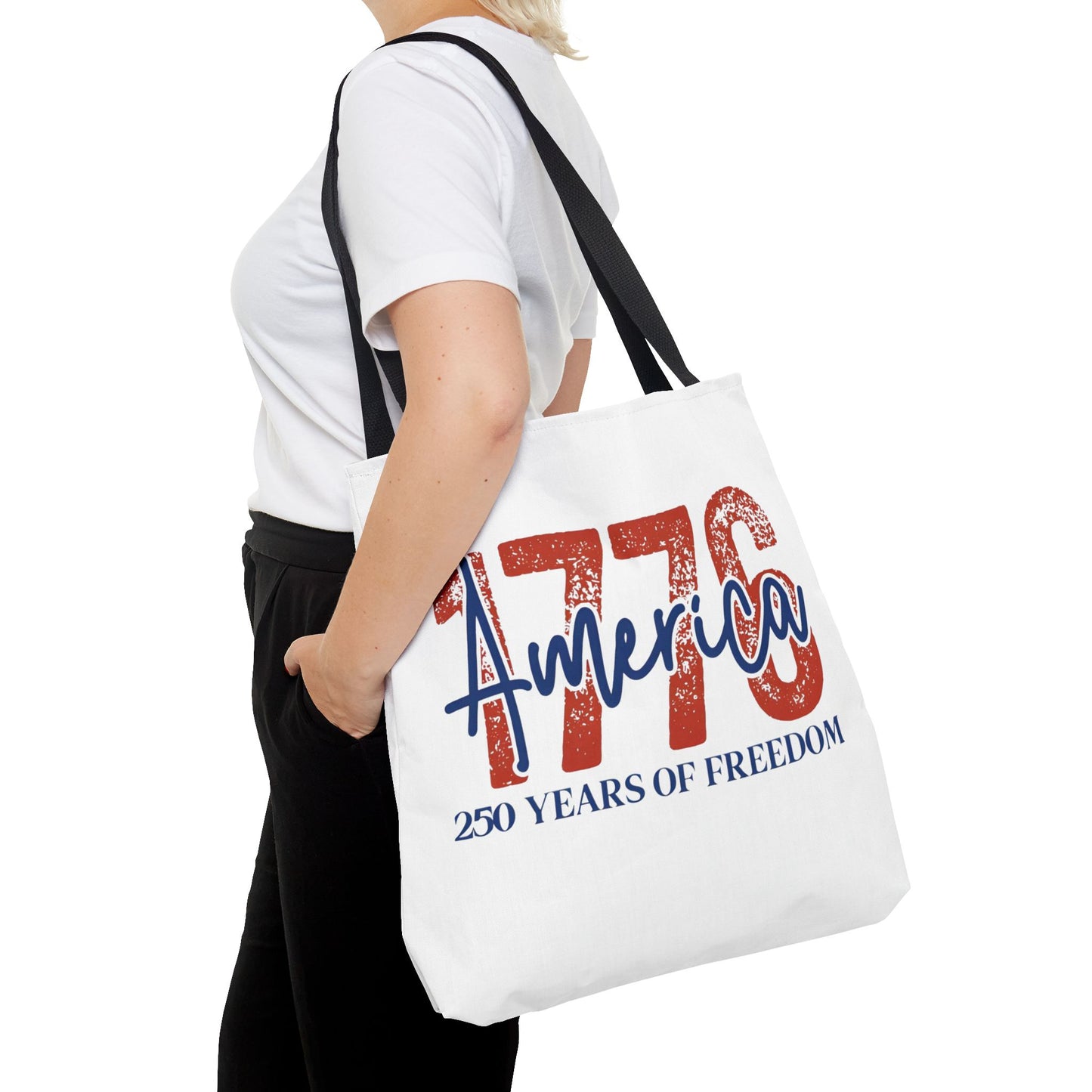 #250 1776 America: 250 Years of Freedom' Patriotic Independence Day Tote Bag