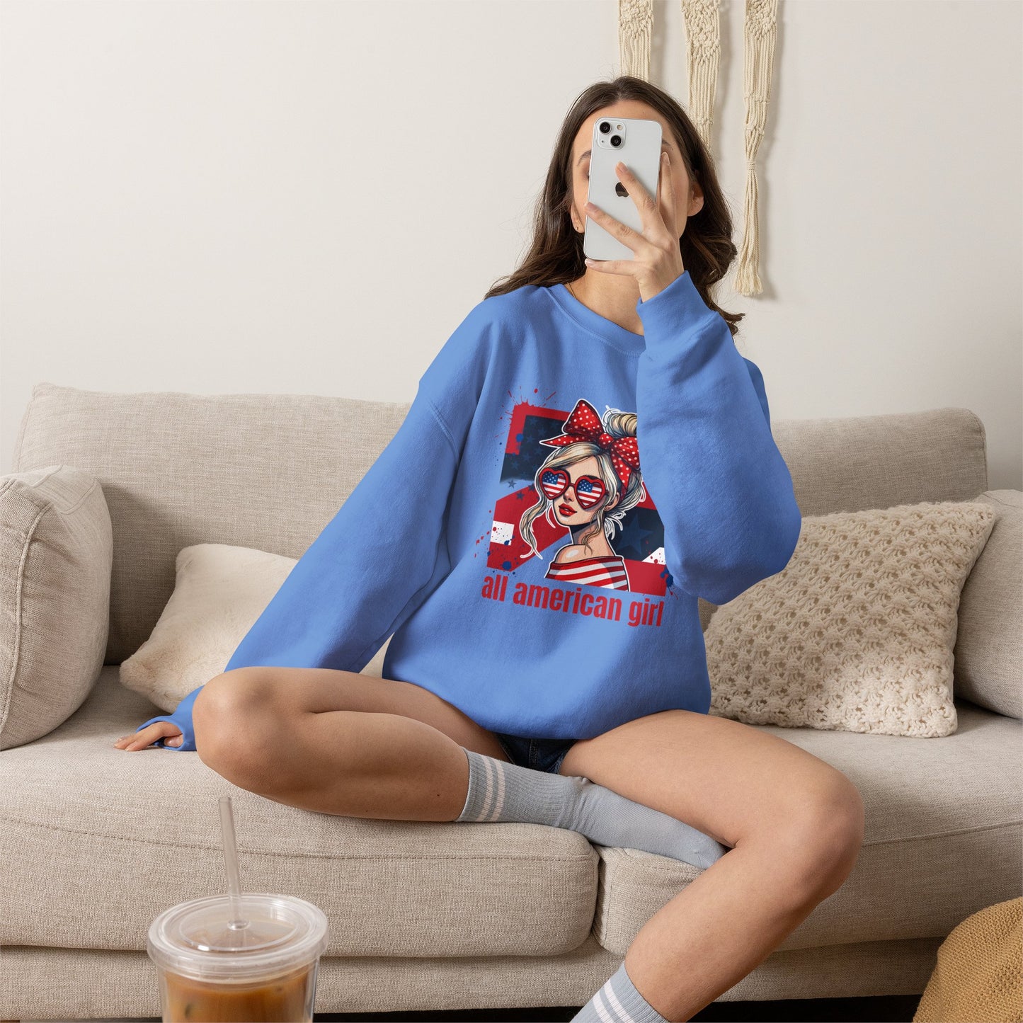 #250 All American Girl Patriotic Sweatshirt