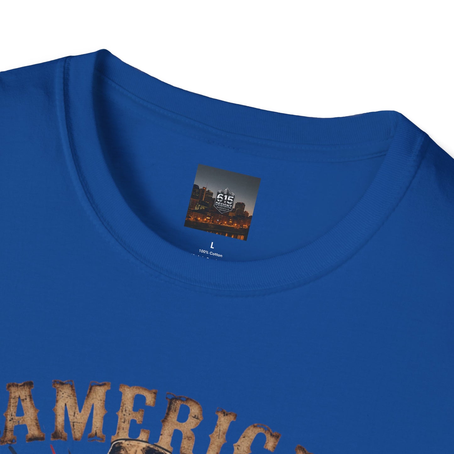 #250 America 250 Strong Patriotic Bull with American Flag T-Shirt