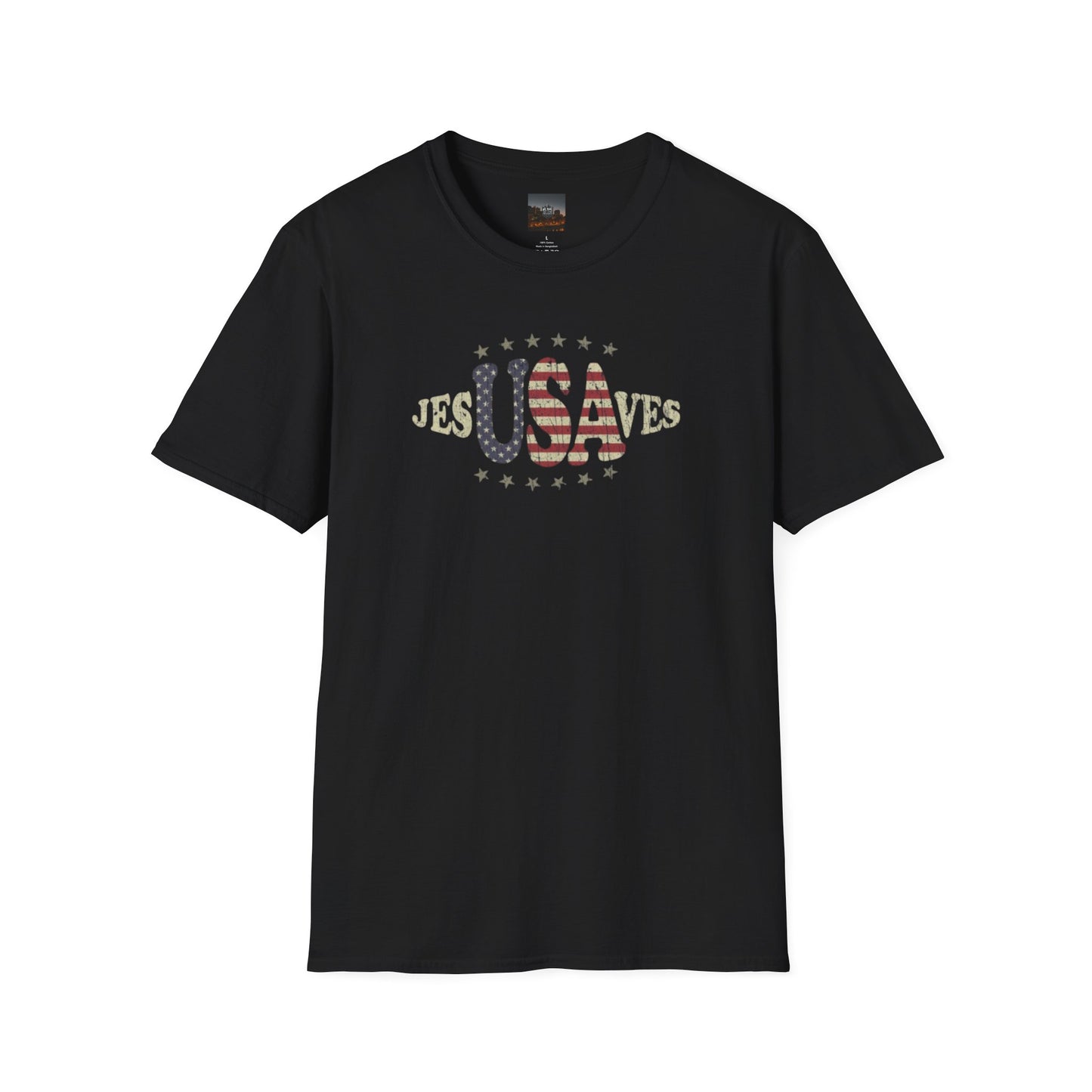 JesUSAves Patriotic T-Shirt — American Flag Christian Faith Tee