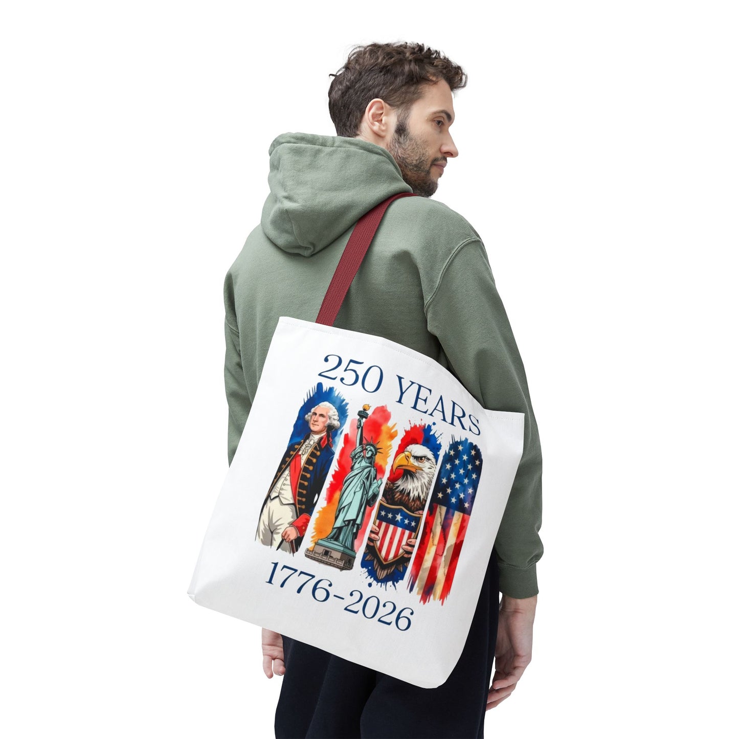 #250 250 Years American History Celebration 1776–2026 Patriotic Tote Bag
