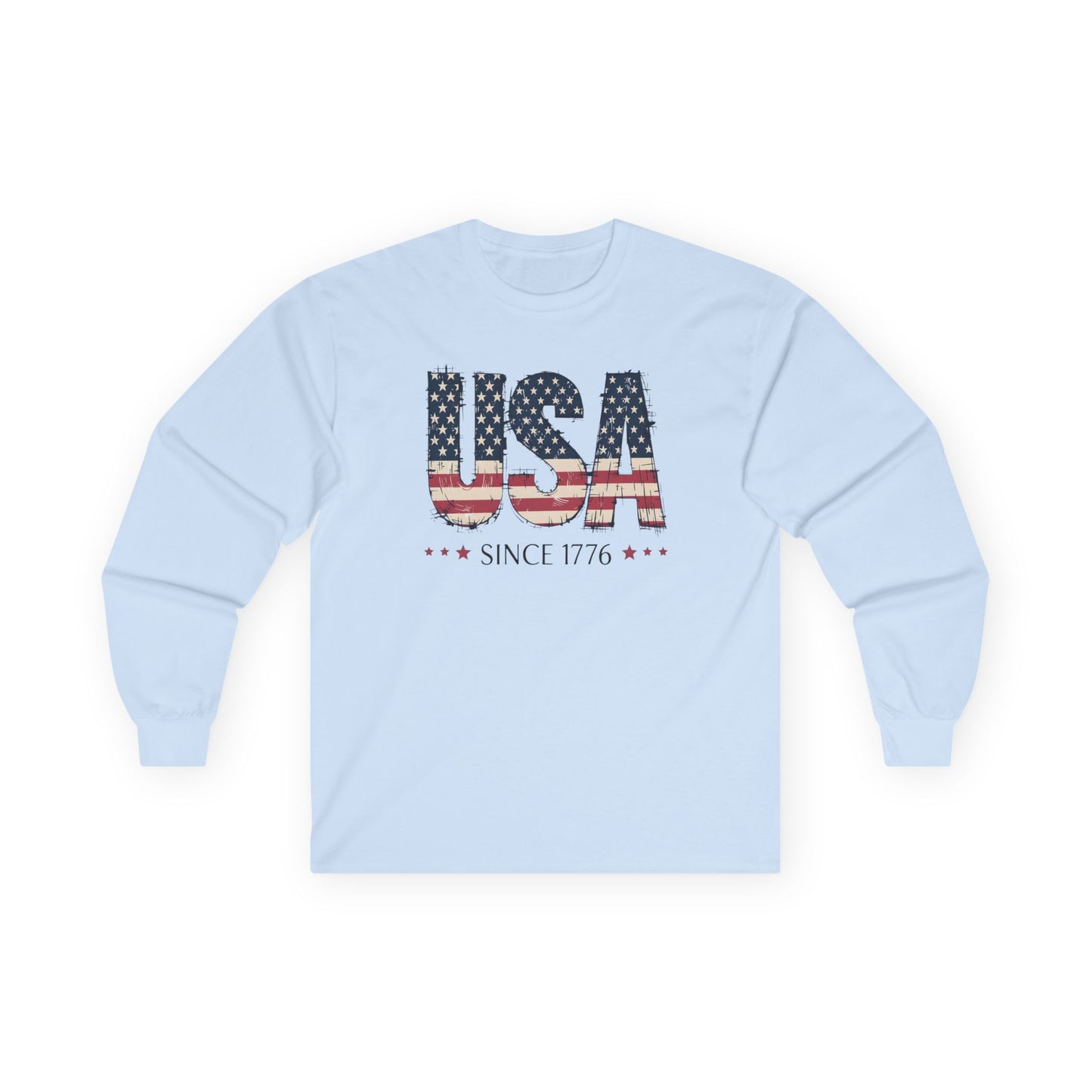 #250 USA Flag "USA Since 1776" Patriotic Long Sleeve Tee