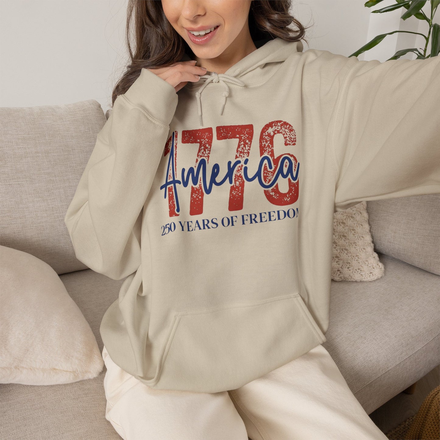 #250 1776 America: 250 Years of Freedom' Patriotic Independence Day Hoodie