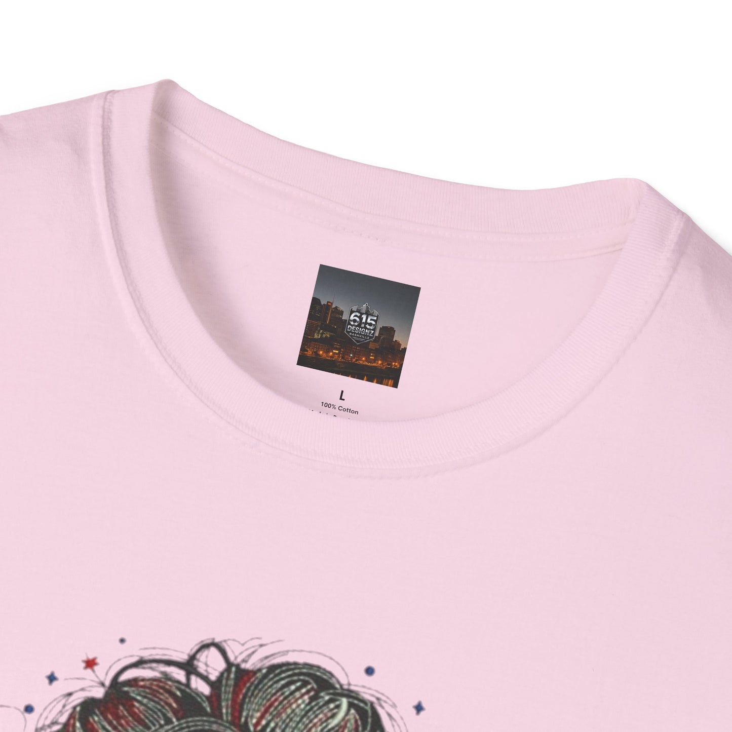 #250 "All American Girl" Patriotic Messy Bun T-Shirt