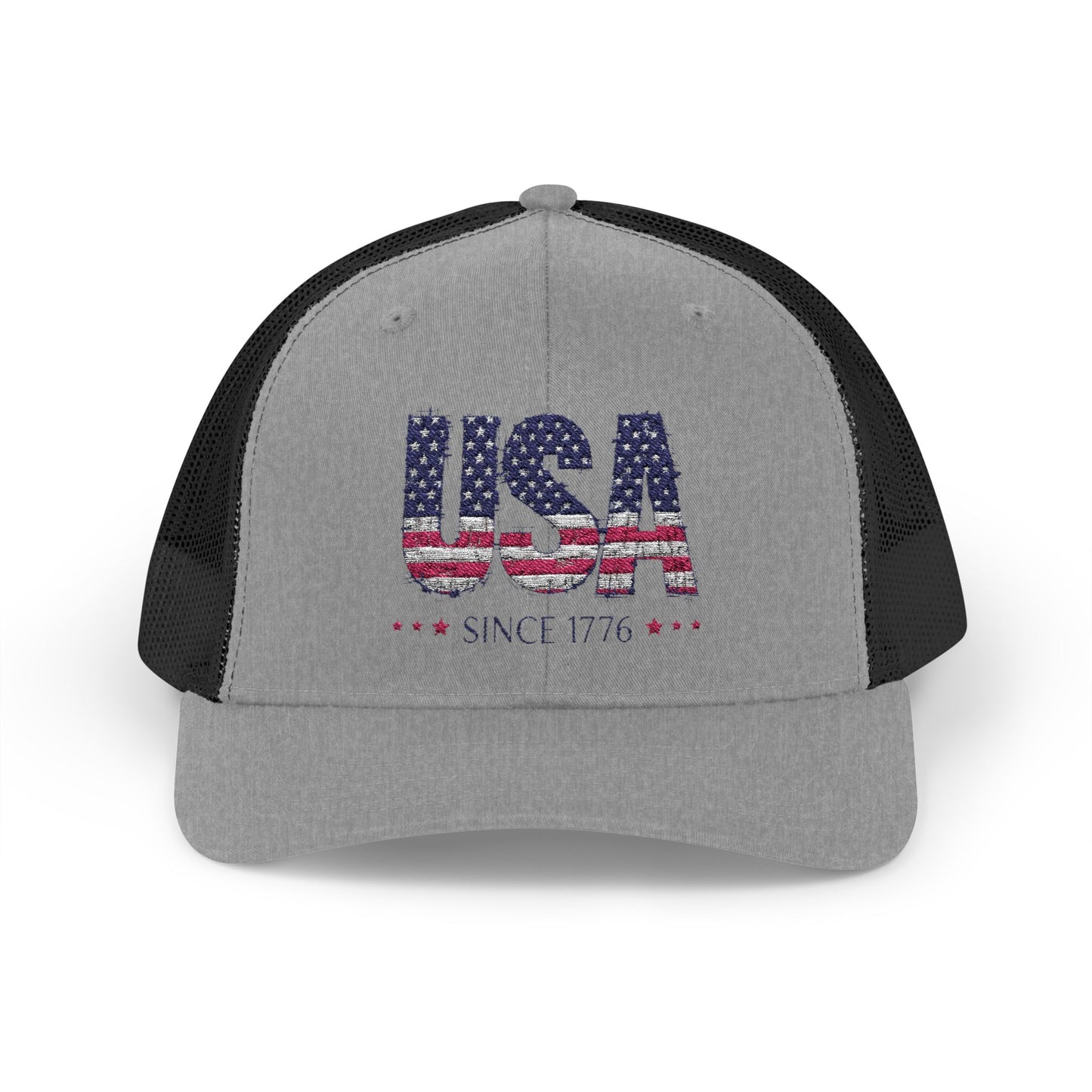 #250 USA Flag "USA Since 1776" Patriotic Snapback Trucker Cap