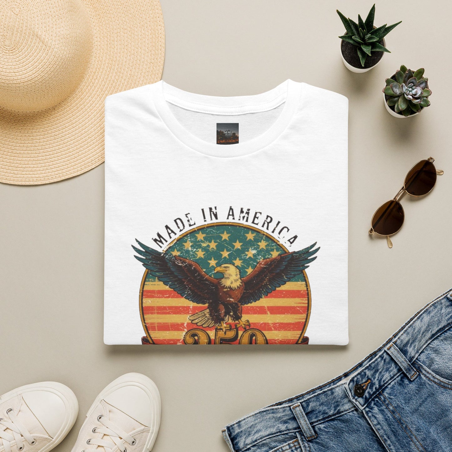 #250 Made in America Eagle 250th Anniversary Patriotic T-Shirt