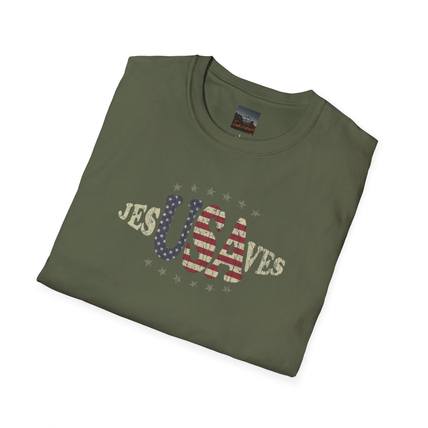 JesUSAves Patriotic T-Shirt — American Flag Christian Faith Tee