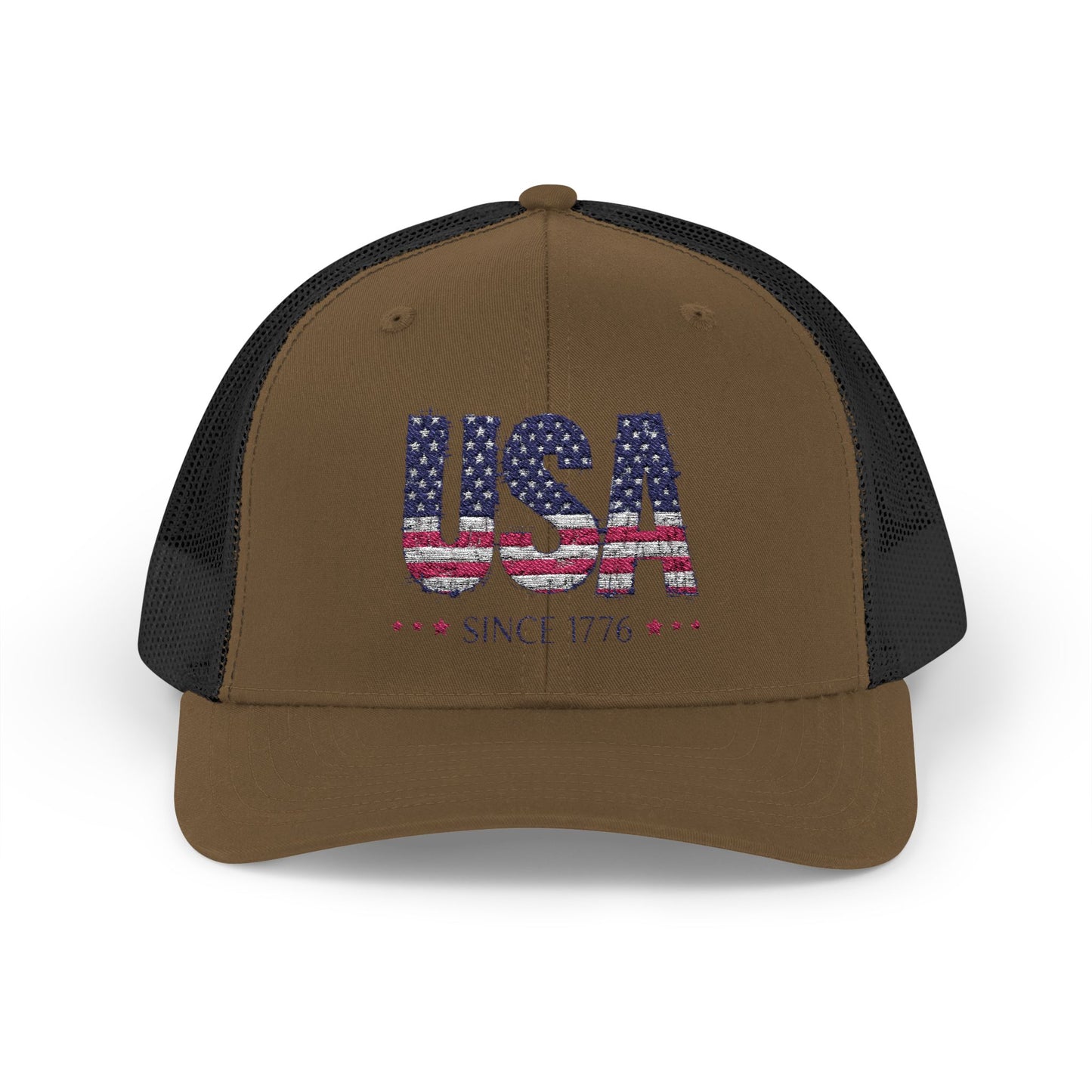 #250 USA Flag "USA Since 1776" Patriotic Snapback Trucker Cap