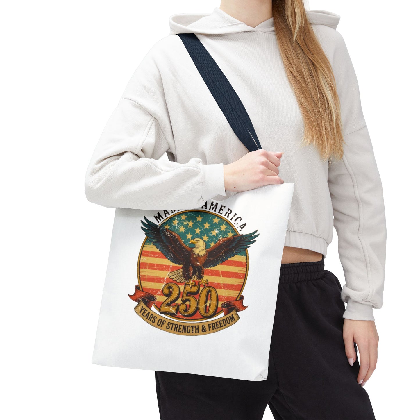 #250 Made in America Eagle 250th Anniversary Patriotic Tote Bag
