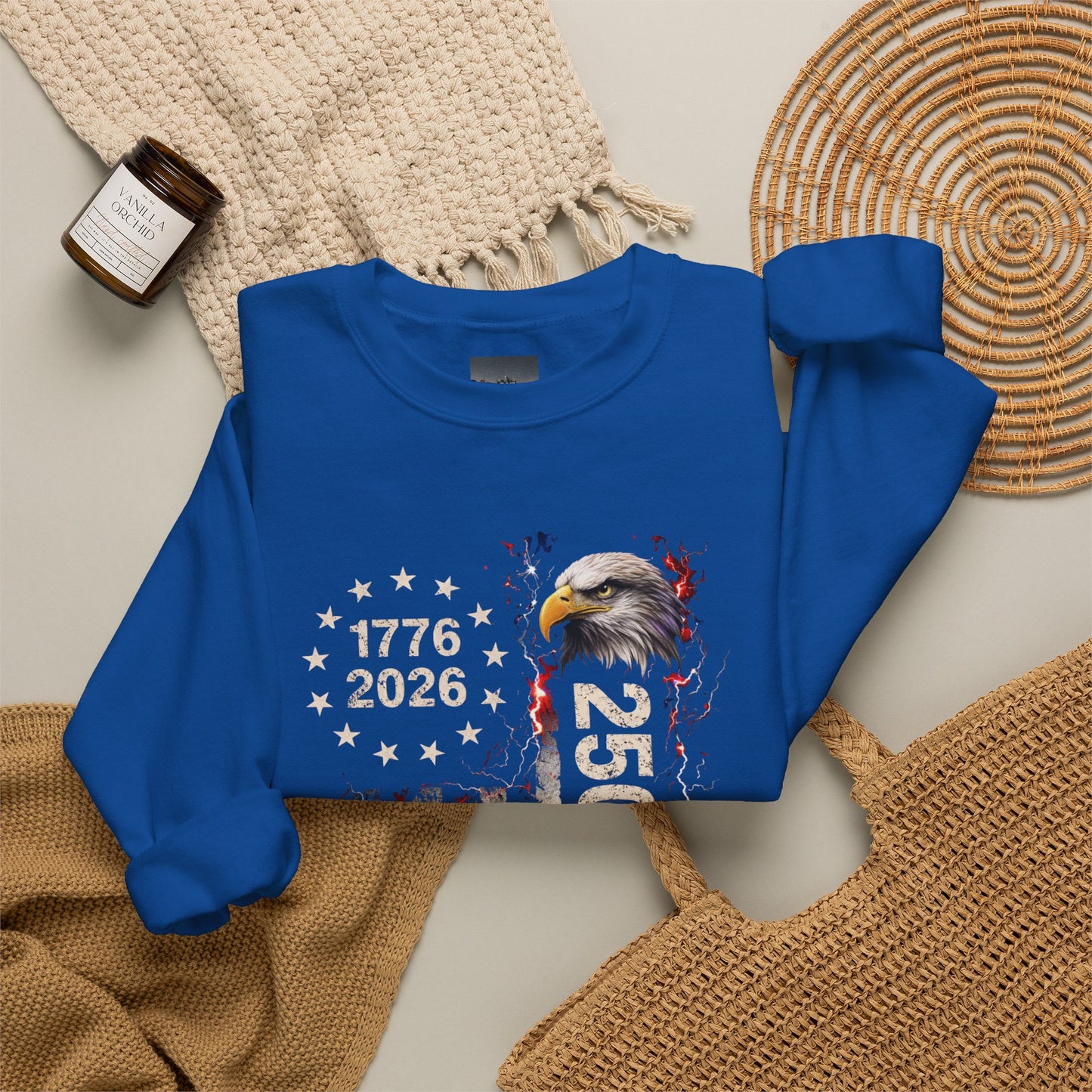 #250 1776-2026 250 Years USA Bicentennial Eagle Crewneck Sweatshirt