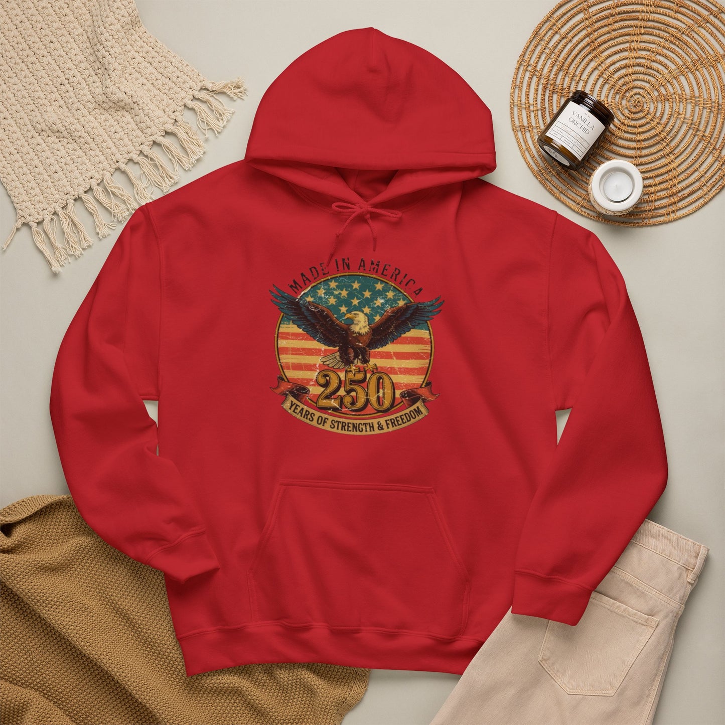#250 Made in America Eagle 250th Anniversary Patriotic Hoodie