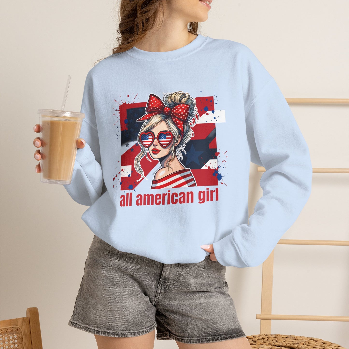 #250 All American Girl Patriotic Sweatshirt