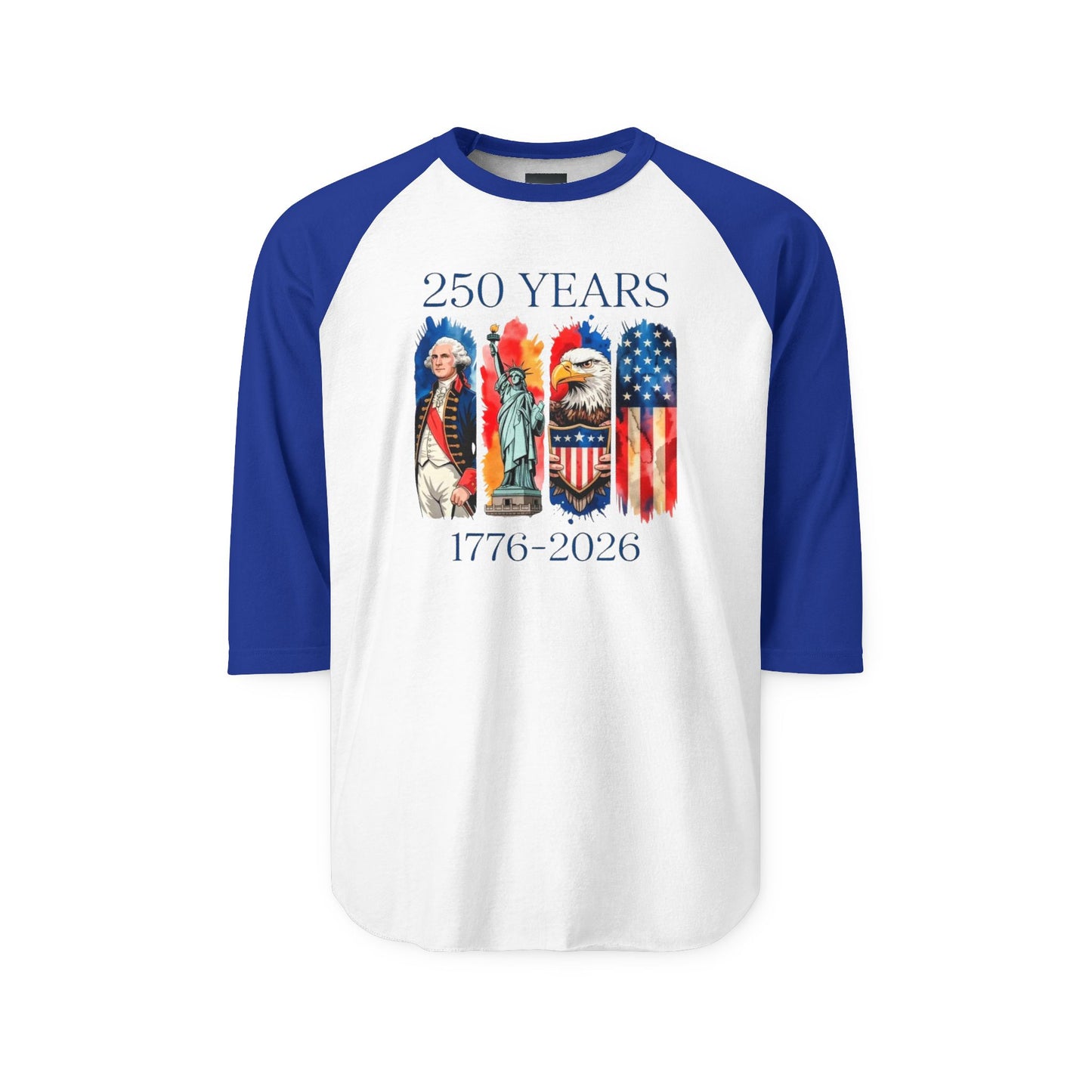 #250 250 Years American History Celebration 1776–2026 Patriotic Raglan Shirt Baseball Tee