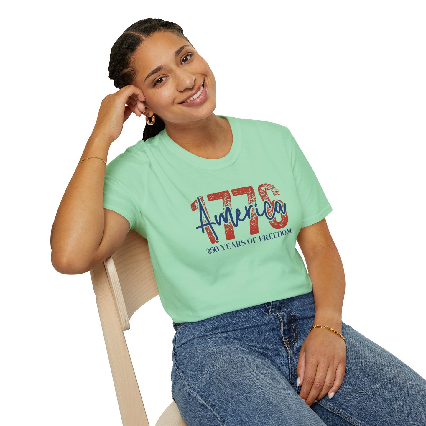 #250 1776 America: 250 Years of Freedom' Patriotic Independence Day Soft-Style Tee