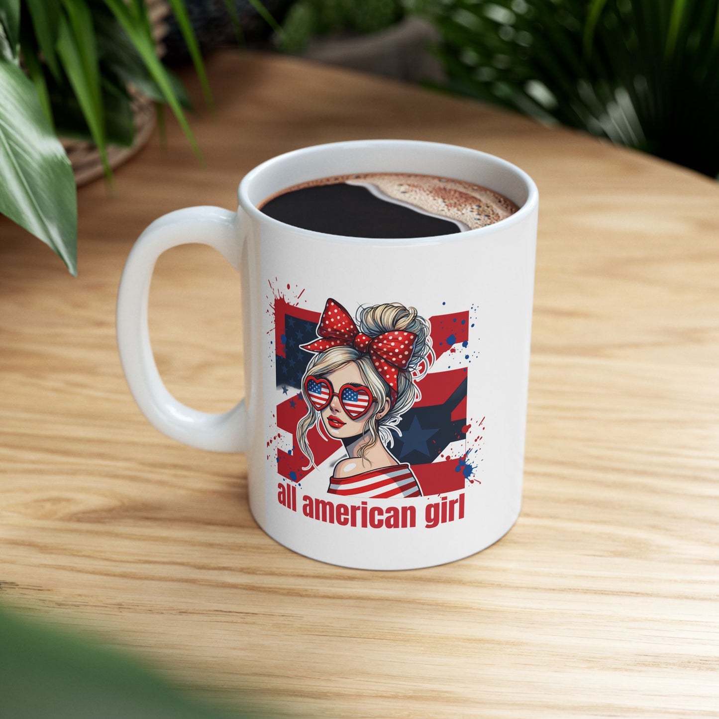 #250 All American Girl Patriotic Ceramic Mug - 11oz & 15oz