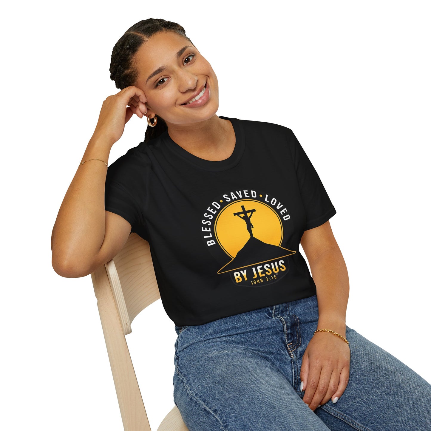 Blessed • Saved • Loved by Jesus T-Shirt — Christian Faith Tee