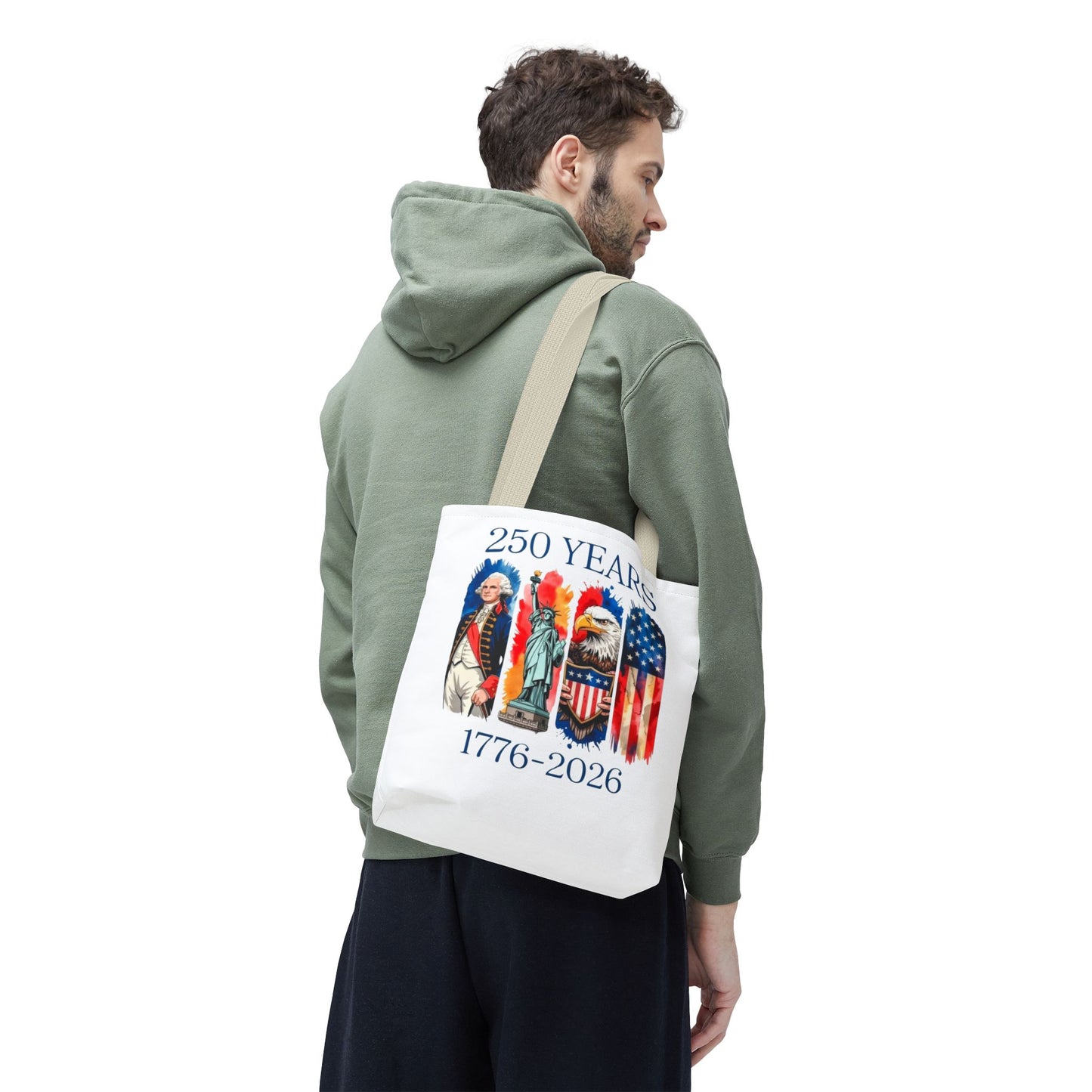 #250 250 Years American History Celebration 1776–2026 Patriotic Tote Bag