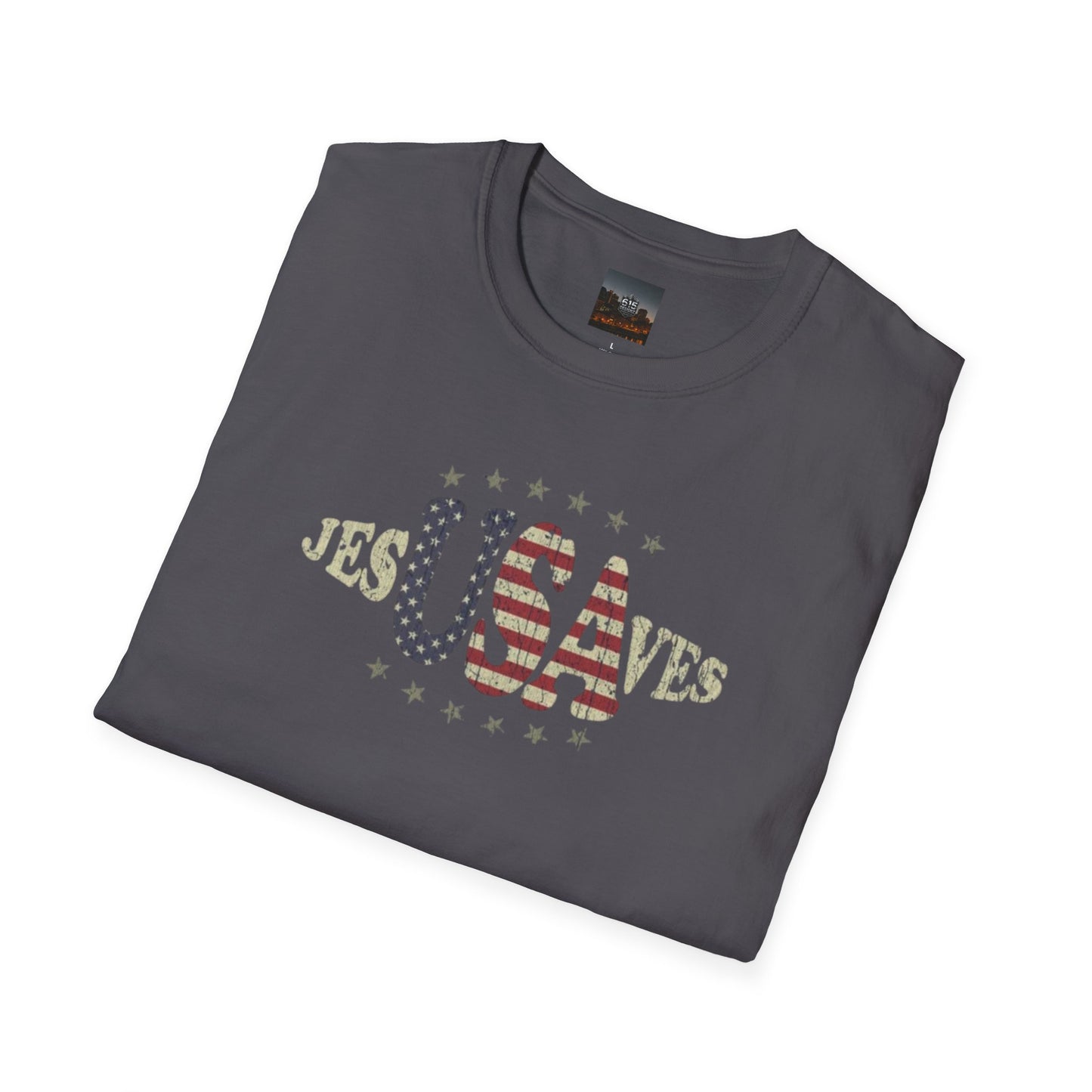JesUSAves Patriotic T-Shirt — American Flag Christian Faith Tee