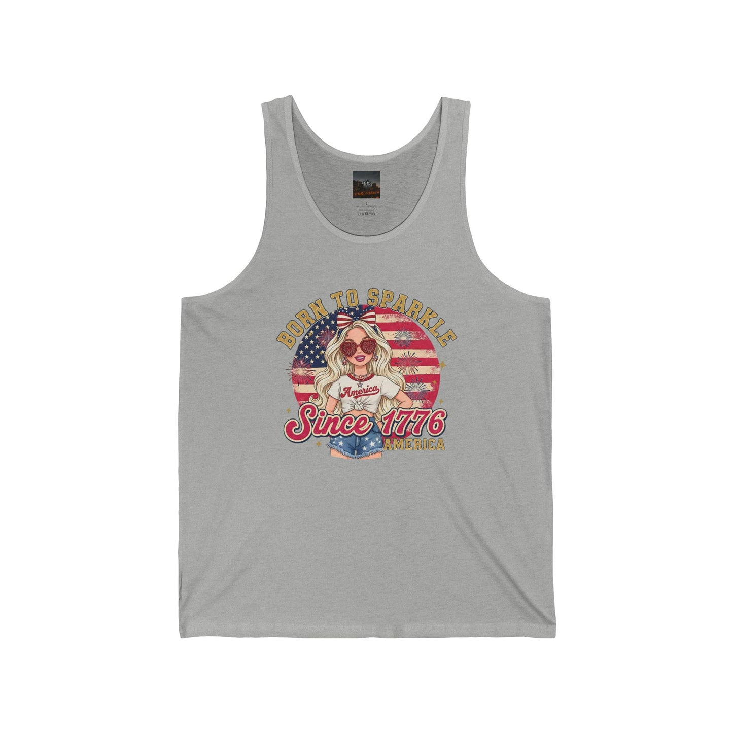 #250 "Born to Sparkle Since 1776" Patriotic Tank Top