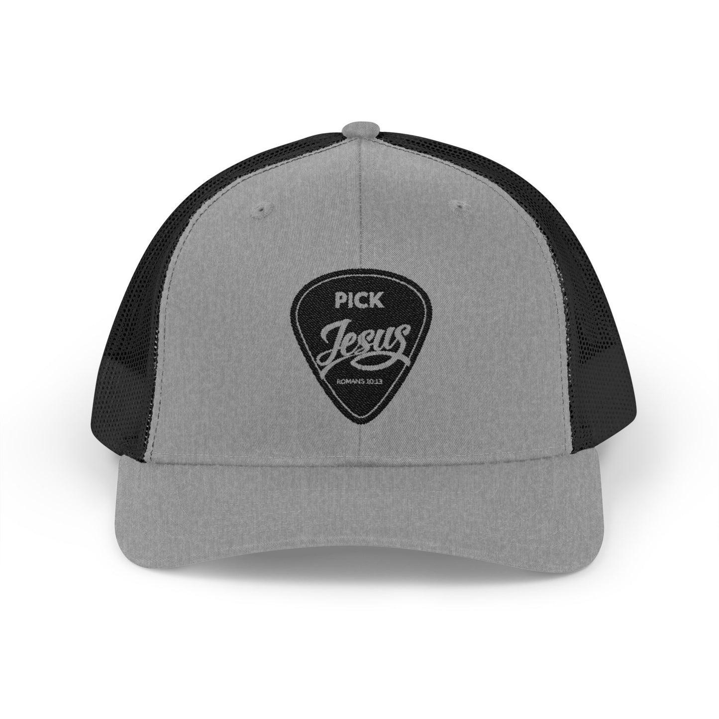 Pick Jesus Guitar Pick Trucker Cap Christian Guitar Pick Design (Romans 10:13)