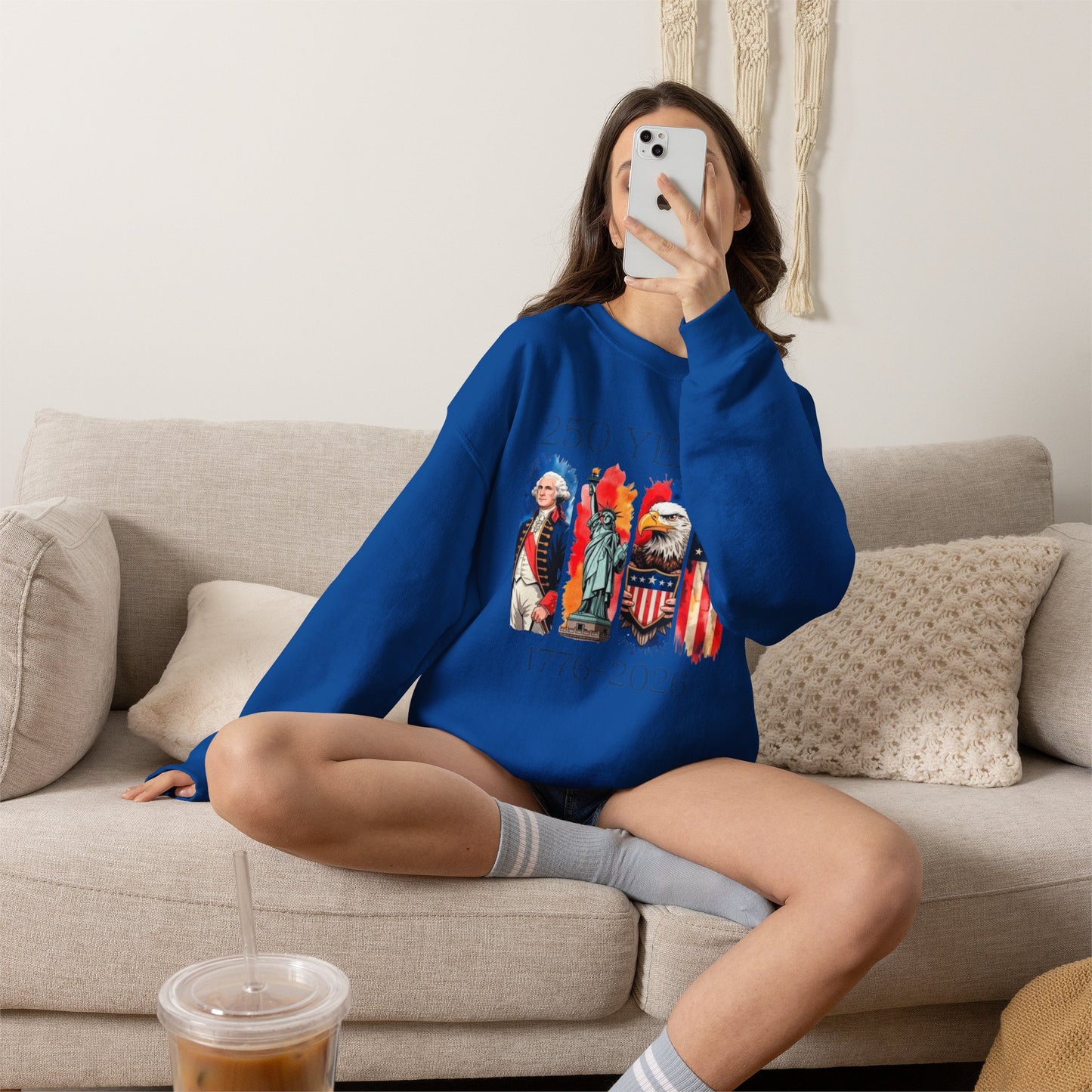 #250 250 Years American History Celebration 1776–2026 Patriotic Crewneck Sweatshirt
