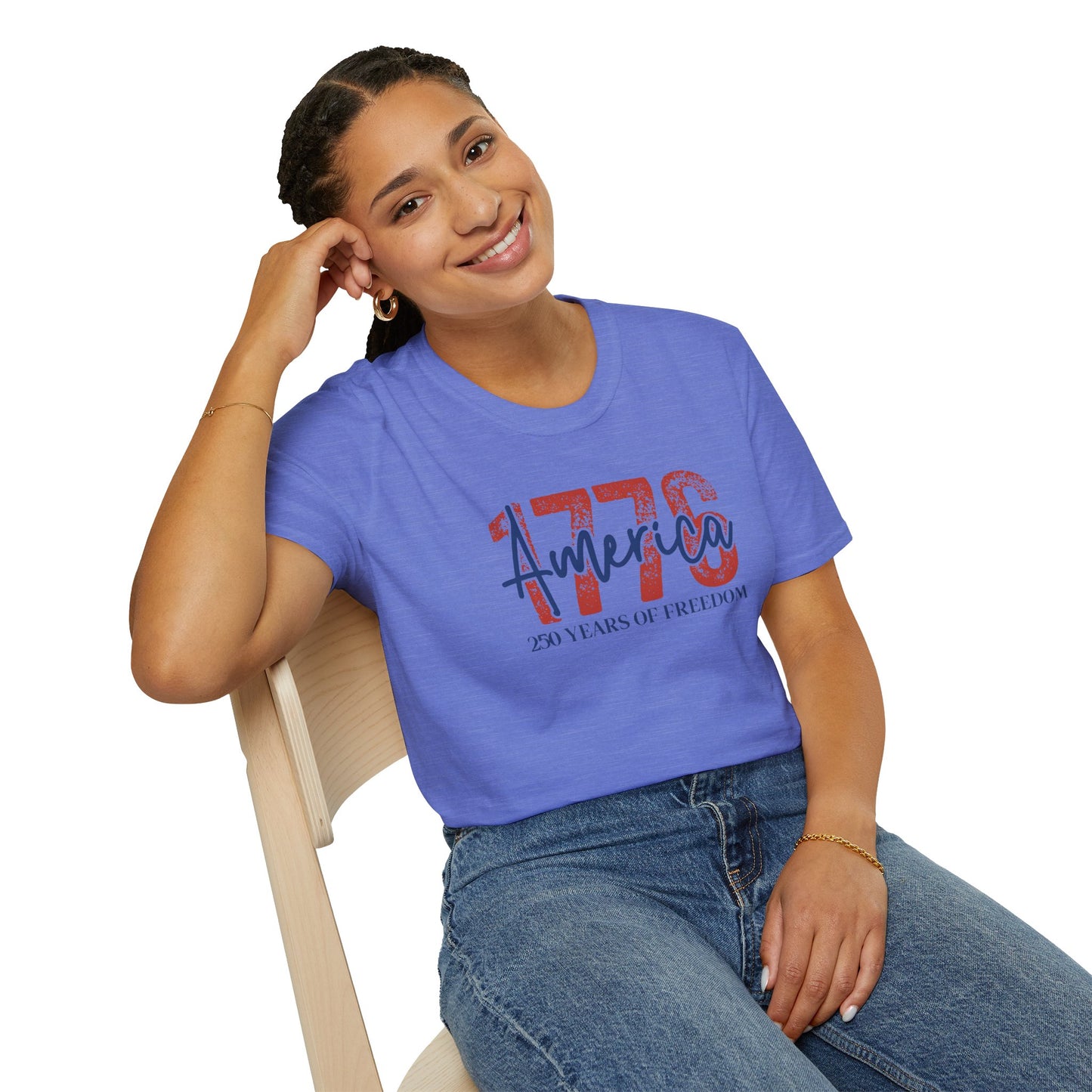 #250 1776 America: 250 Years of Freedom' Patriotic Independence Day Soft-Style Tee
