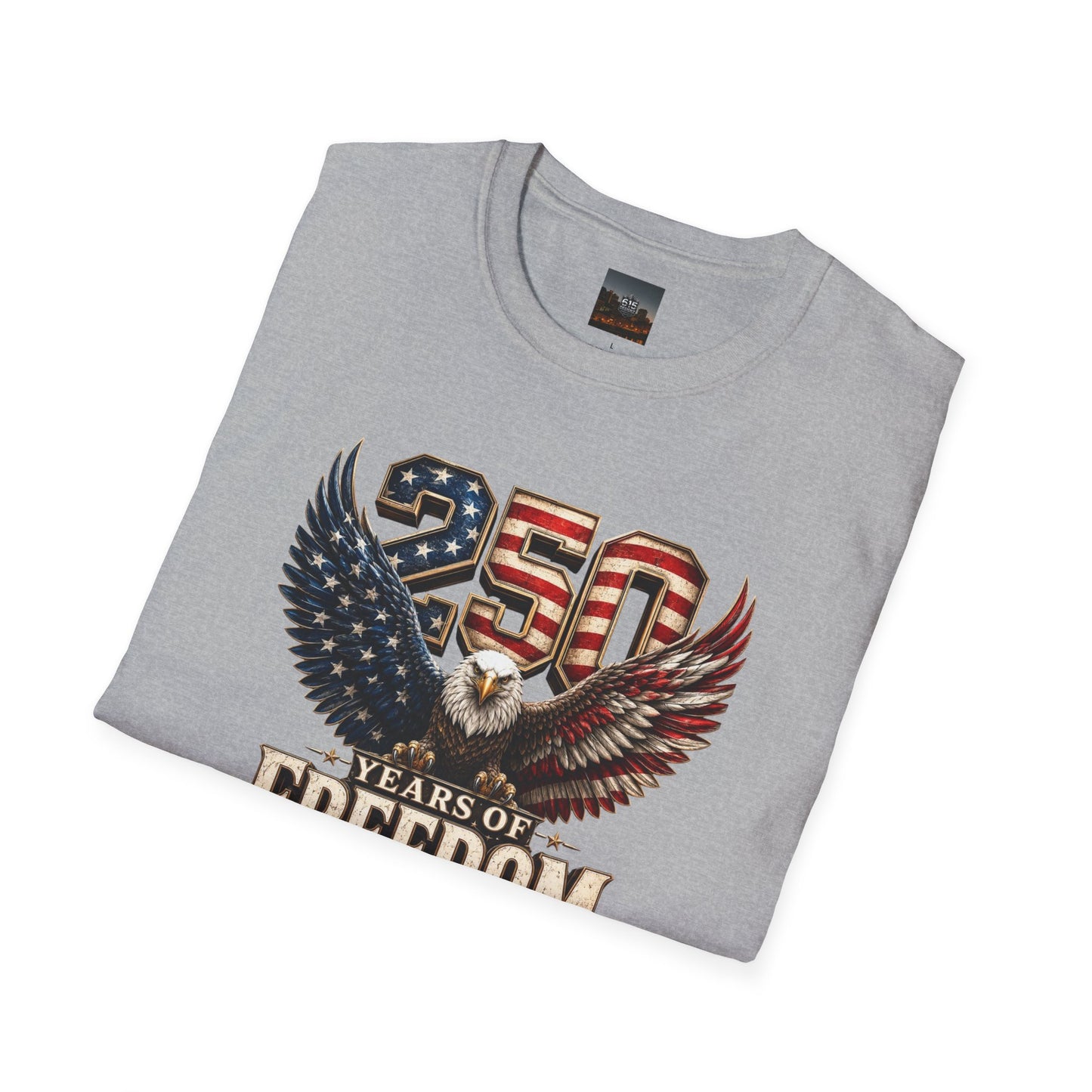#250 250 Years of Freedom Eagle Patriotic American Flag Anniversary (1776–2026) T-Shirt
