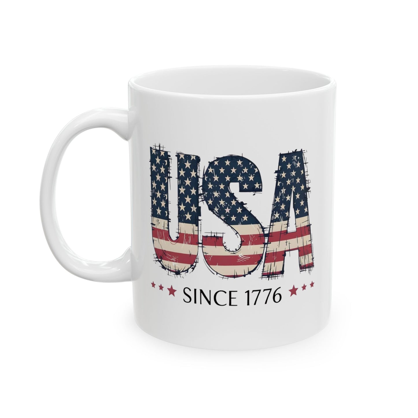 #250 USA Flag "USA Since 1776" Patriotic 'Ceramic Mug Coffee Cup (11oz, 15oz)