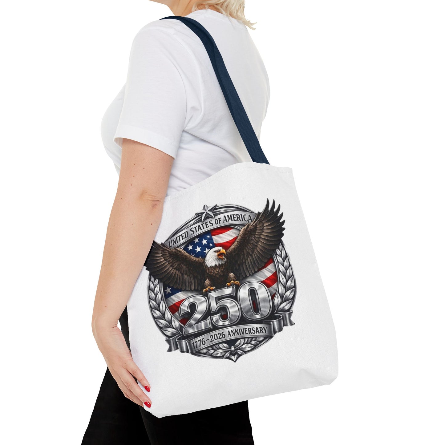 #250 Patriotic Bald Eagle 250 United States Emblem Tote Bag