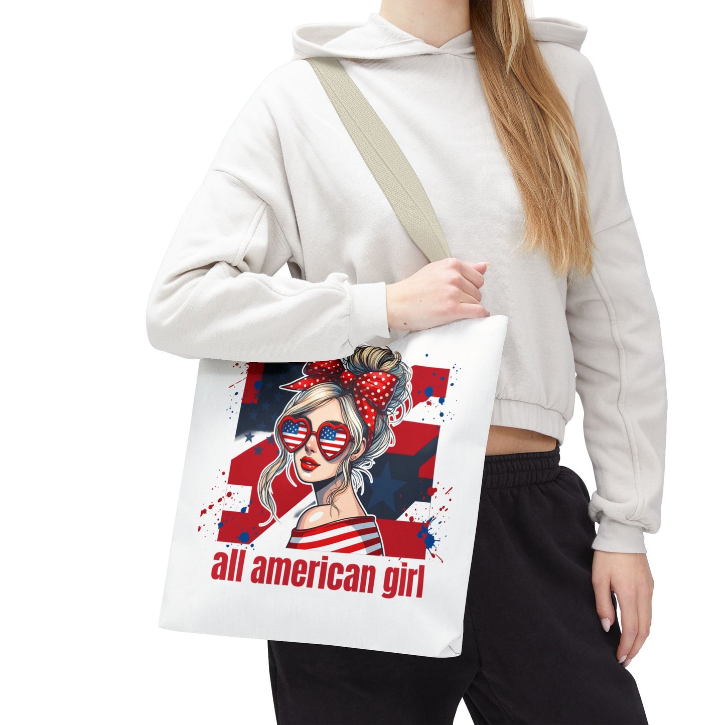 #250 All American Girl Patriotic Tote Bag