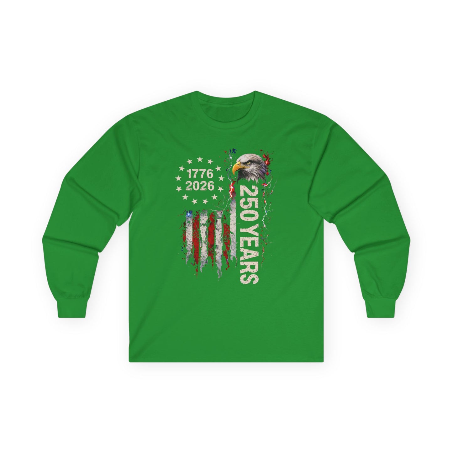 #250 1776-2026 250 Years USA Bicentennial Eagle Long Sleeve Tee