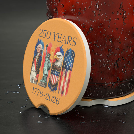 #250 250 Years American History Celebration 1776–2026 Patriotic Car Coaster Insert