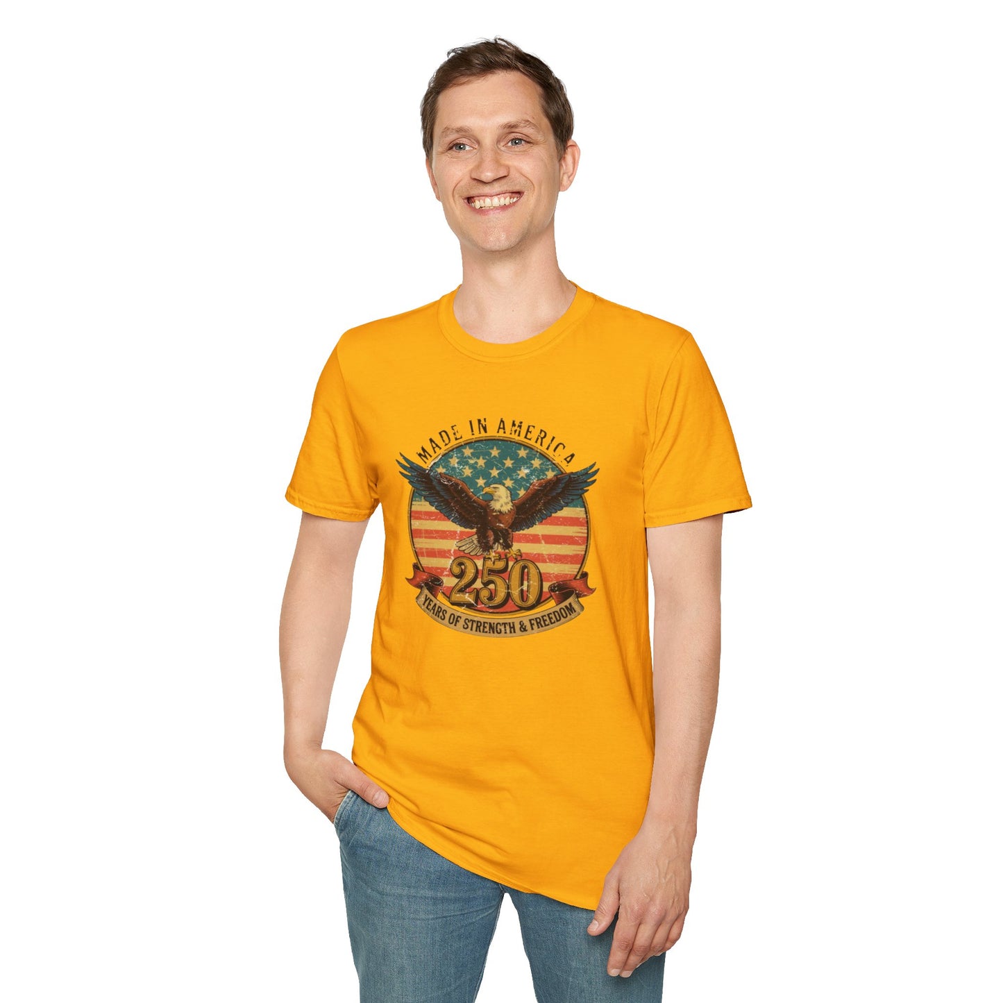#250 Made in America Eagle 250th Anniversary Patriotic T-Shirt