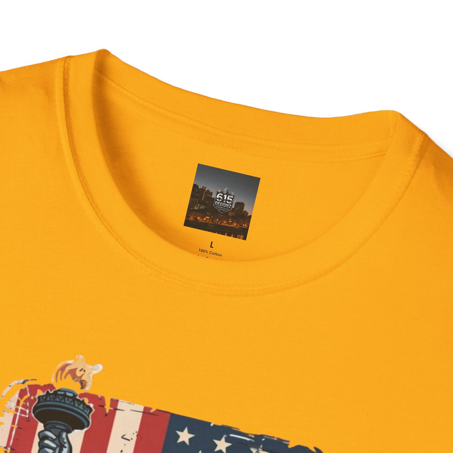 #250 Statue of Liberty American Flag 'America' Patriotic Independence Day T‑Shirt