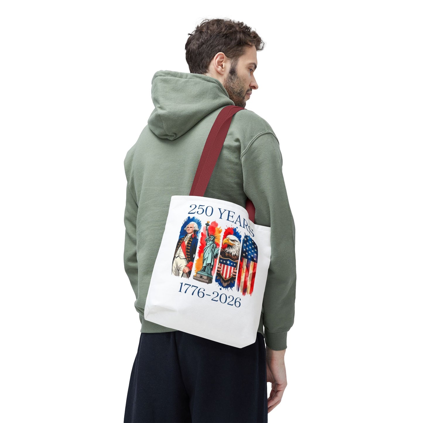 #250 250 Years American History Celebration 1776–2026 Patriotic Tote Bag