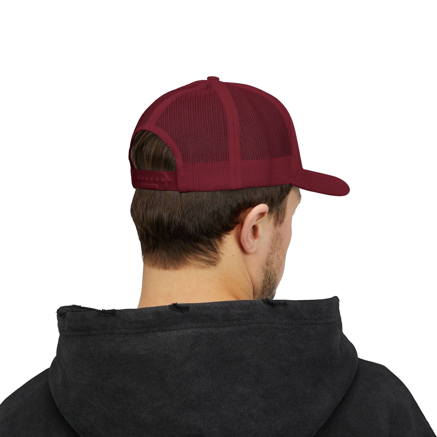 Pick Jesus Guitar Pick Snapback Trucker Cap Christian Guitar Pick Design (Romans 10:13)
