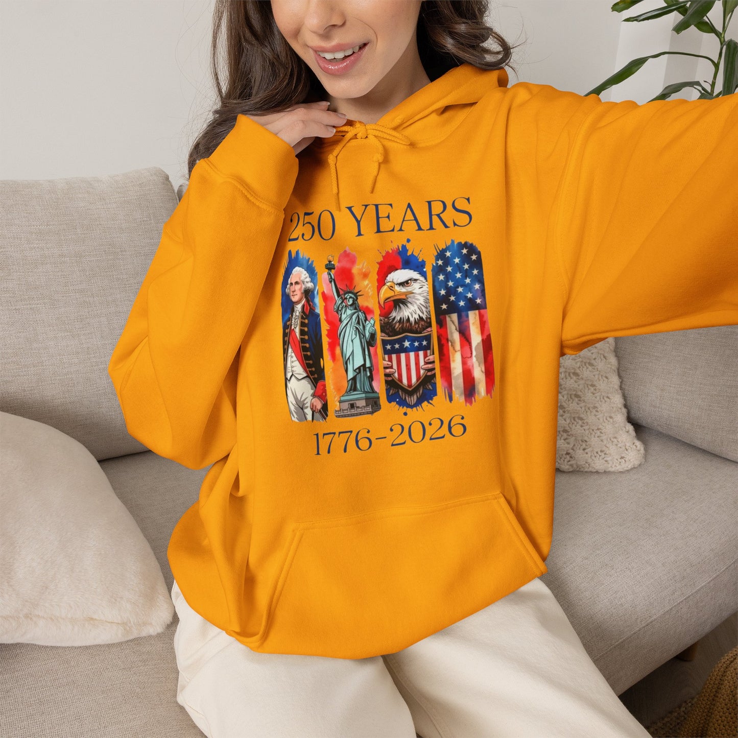 #250 250 Years American History Celebration 1776–2026 Patriotic Hoodie