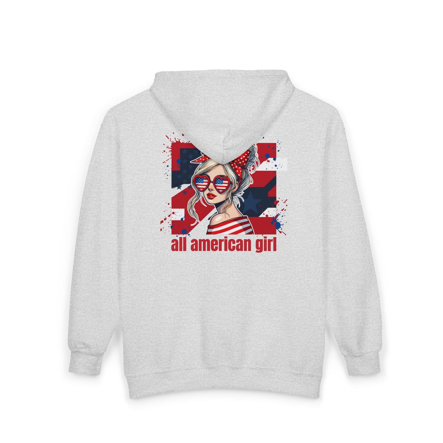 #250 All American Girl Patriotic Zip Hoodie