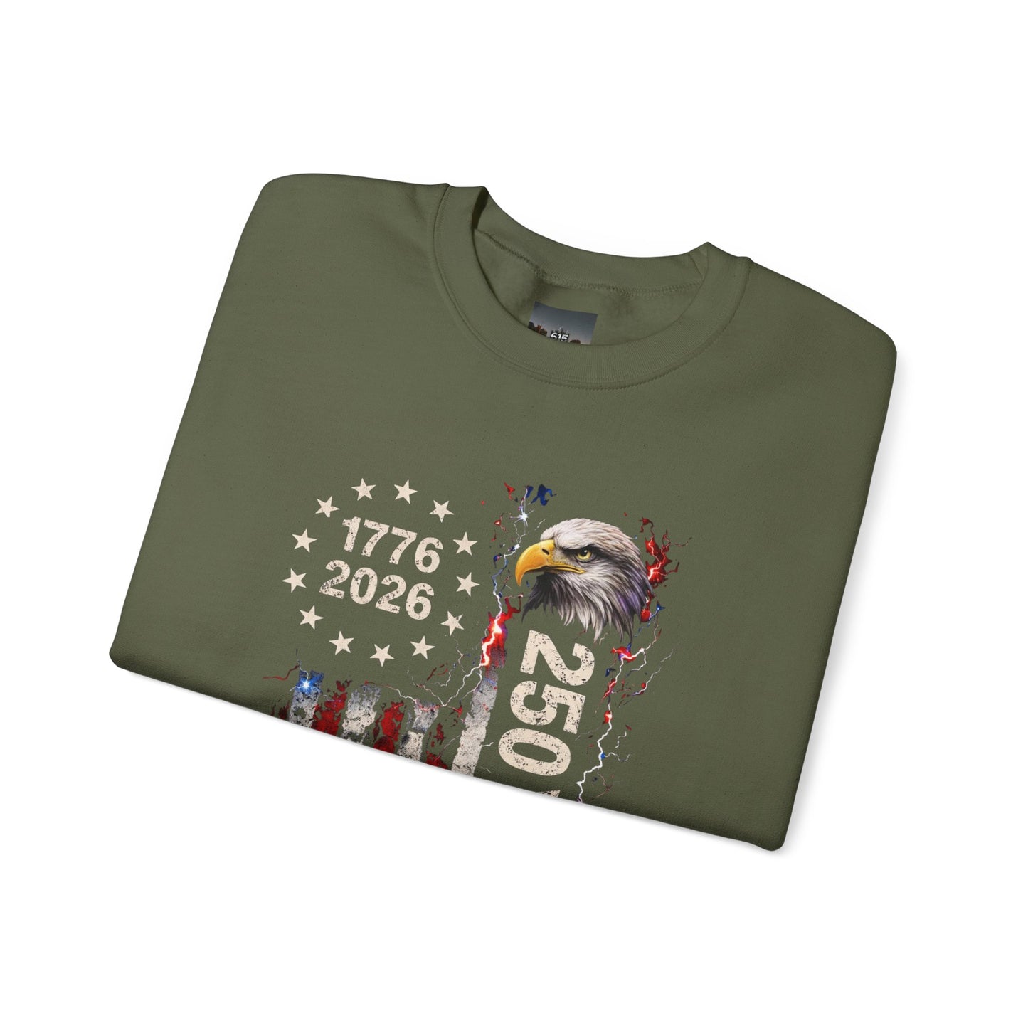 #250 1776-2026 250 Years USA Bicentennial Eagle Crewneck Sweatshirt